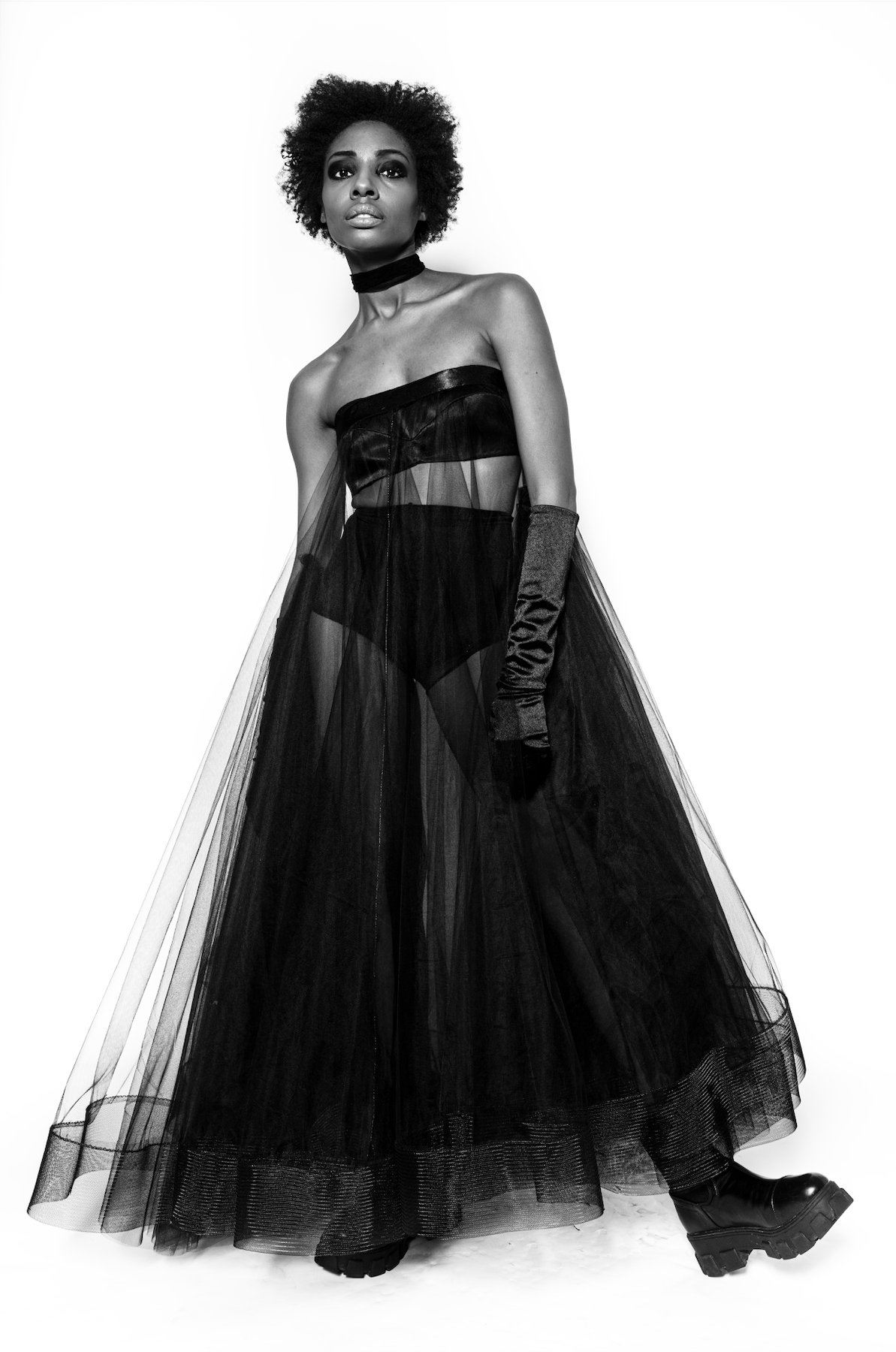 Tulle Flared Dress Sabrina Spanta Tulle Flared Dress Sabrina Spanta