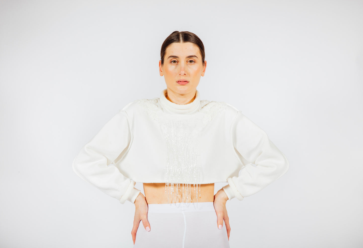 Novelty Crop Sweat Top