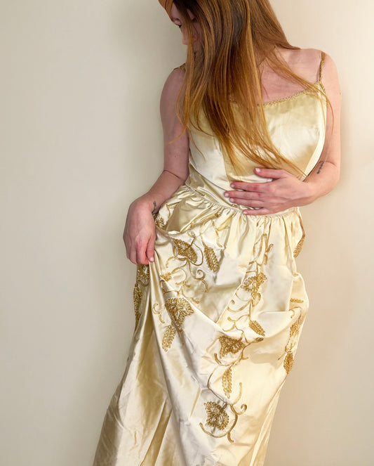 1950's Vintage Satin Ball Gown