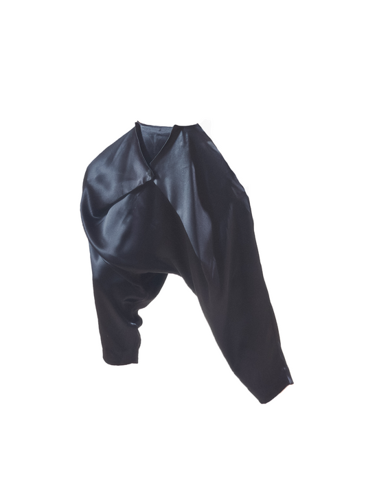 Silk Black Satin X-Pant